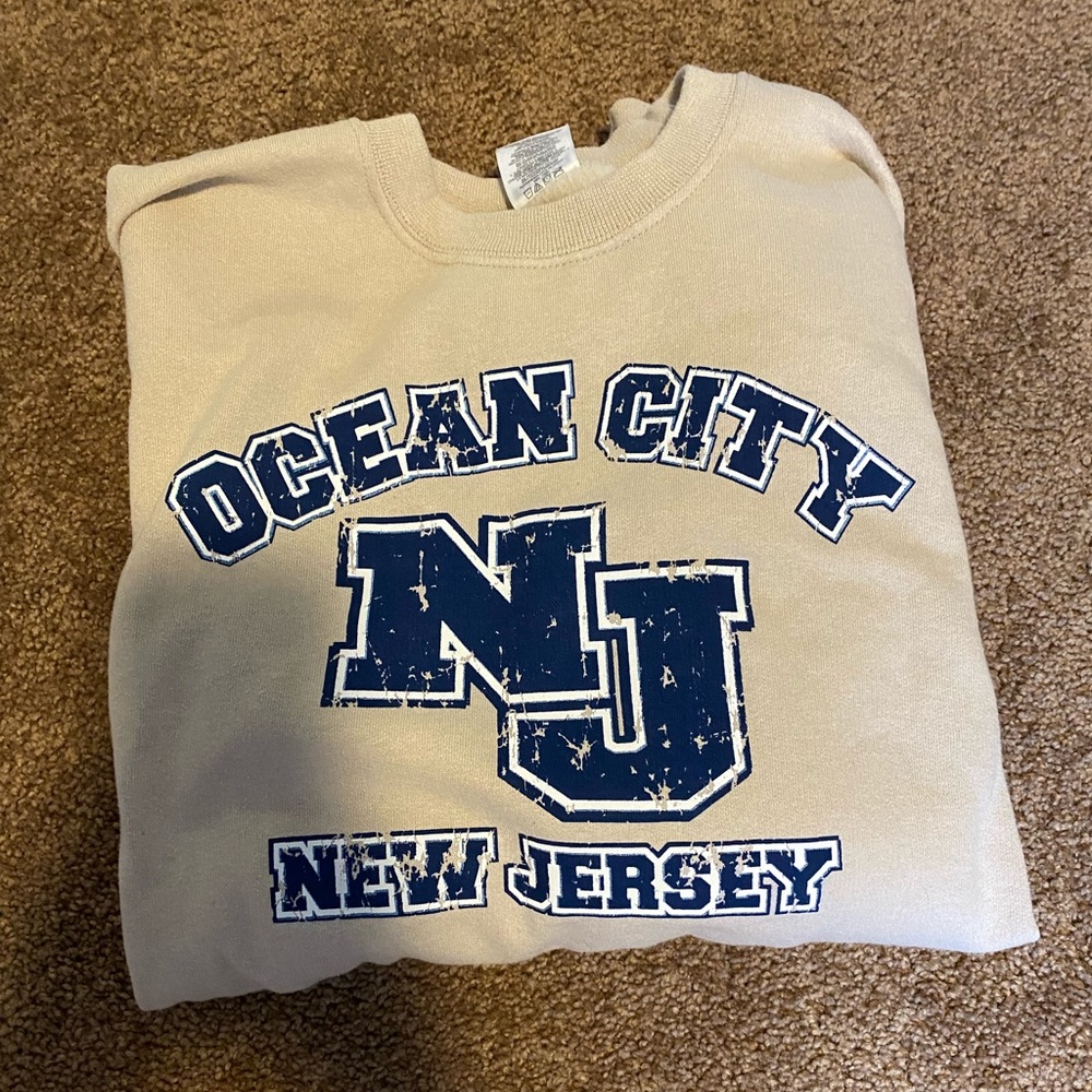 Tan ocean city New Jersey crew neck